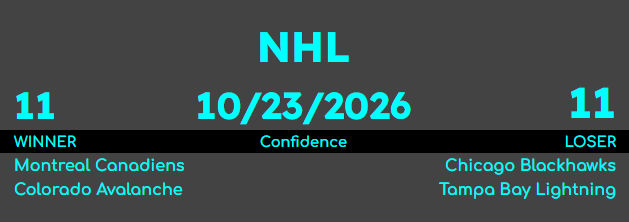 SWAMI_BROTHERS's tweet photo. Happy NHL Friday... #nhl #nhlpicks #confidencepicks #sportspredictions #GoHabsGo #Blackhawks #GoAvsGo #GoBolts https://t.co/6d9DoRiooI