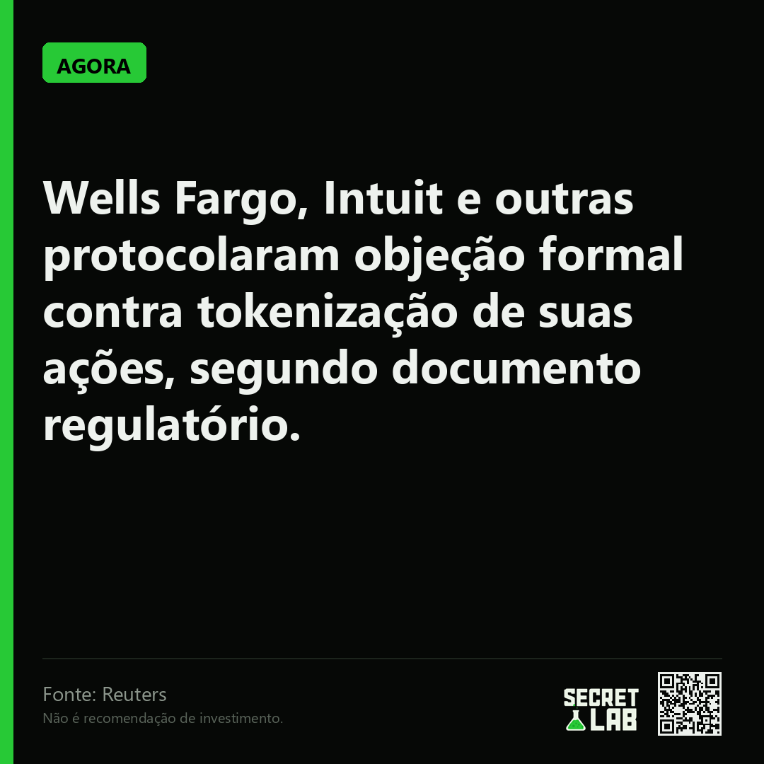criptomemebr's tweet photo. Empresas não querem ter suas ações tokenizadas sem pedir licença

Wells Fargo, Intuit e outras protocolaram objeção formal contra tokenização de suas ações, segundo documento regulatório.

(Reuters) https://t.co/wglljXA8l5