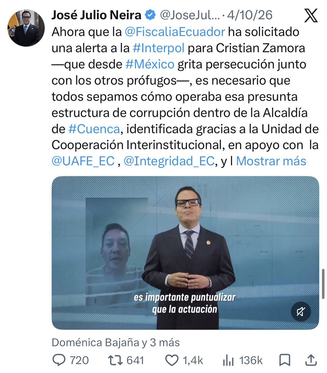 EmilioJDom's tweet photo. Al parecer, José Julio Neira suma un nuevo cargo a su hoja de vida: Fiscal General de la Nación.

Dejemos de normalizar que, en “democracia”, el secretario de la Administración del Ejecutivo presente, comente, opine o acuse respecto a procesos de Fiscalía.

Se delatan solos. https://t.co/D9JGYKaSqh