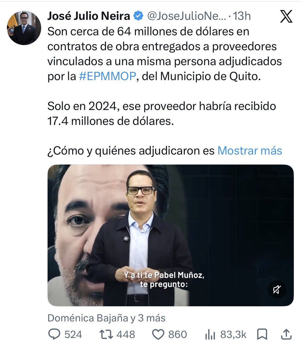 EmilioJDom's tweet photo. Al parecer, José Julio Neira suma un nuevo cargo a su hoja de vida: Fiscal General de la Nación.

Dejemos de normalizar que, en “democracia”, el secretario de la Administración del Ejecutivo presente, comente, opine o acuse respecto a procesos de Fiscalía.

Se delatan solos. https://t.co/D9JGYKaSqh