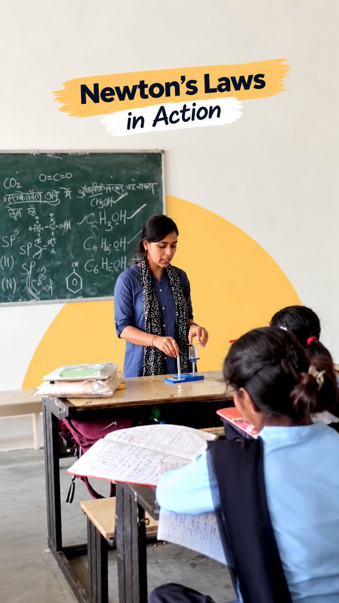 STEMLearning_IN's tweet photo. Inertia: the science behind resisting a change in motion!

At Govt. Girls Secondary School, Chawri Bazar, #NewDelhi, the Law of Inertia model helps explain Newton’s First Law. Supported by @NPCI_NPCI.

#STEMEducation #Physics #LearningByDoing https://t.co/MGWYGS5WJD