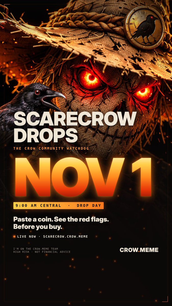Digi_mon29's tweet photo. 🌾 Don’t buy blind. Scan before you ape.

Paste any Solana CA or ticker
Hit Scan
Get a Harvest Grade + on-chain risk signals 👀

No wallet connection. 

🎃 $SCARECROW launches NOV 1 · 9 AM CT
Backed by @LegendOfCrows

Join the flock: https://t.co/zMEHhllvSR https://t.co/dHZkD6695T