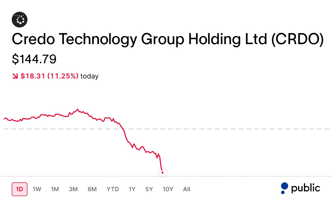 Credo Technology Stock Drops 8-11% on Competition Fears a...