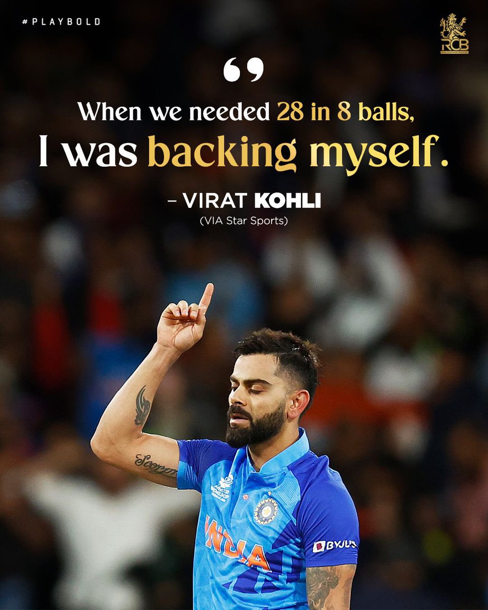 RCBTweets's tweet photo. If you needed a sign to believe in yourself… 💪❤️‍🔥

#OnThisDay #PlayBold #ನಮ್ಮRCB https://t.co/1wKb6Kipwz