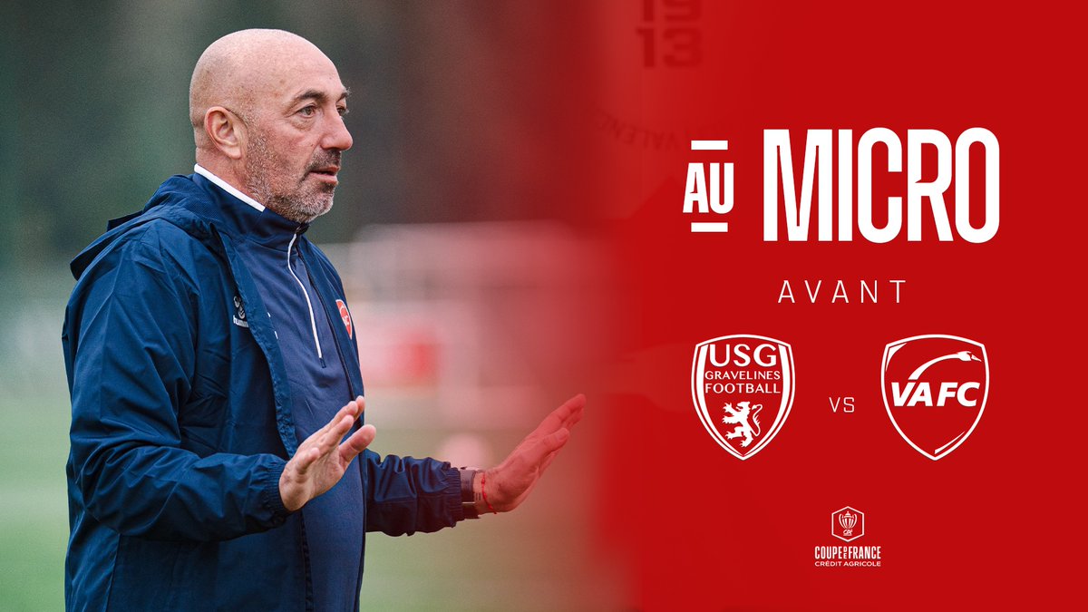 VAFC's tweet photo. 🎙️ Avant le 6e tour de Coupe de France et le déplacement à Gravelines, découvrez l’interview de David Le Frapper. 🔴⚪️

👉 https://t.co/q2WefT55Sq

#USGVAFC https://t.co/aOiQWkCt5D