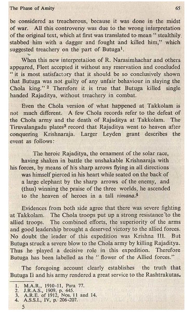 Johan51111's tweet photo. Your claim relies on an outdated mistranslation! Historians R. Narasimhachar and K. A. Nilakanta Sastri rejected the treachery theory, and even J. F. Fleet later accepted their correction. Butuga II killed Rajaditya in battle, not through betrayal. Stop spreading lies https://t.co/4ABzpXUjWy