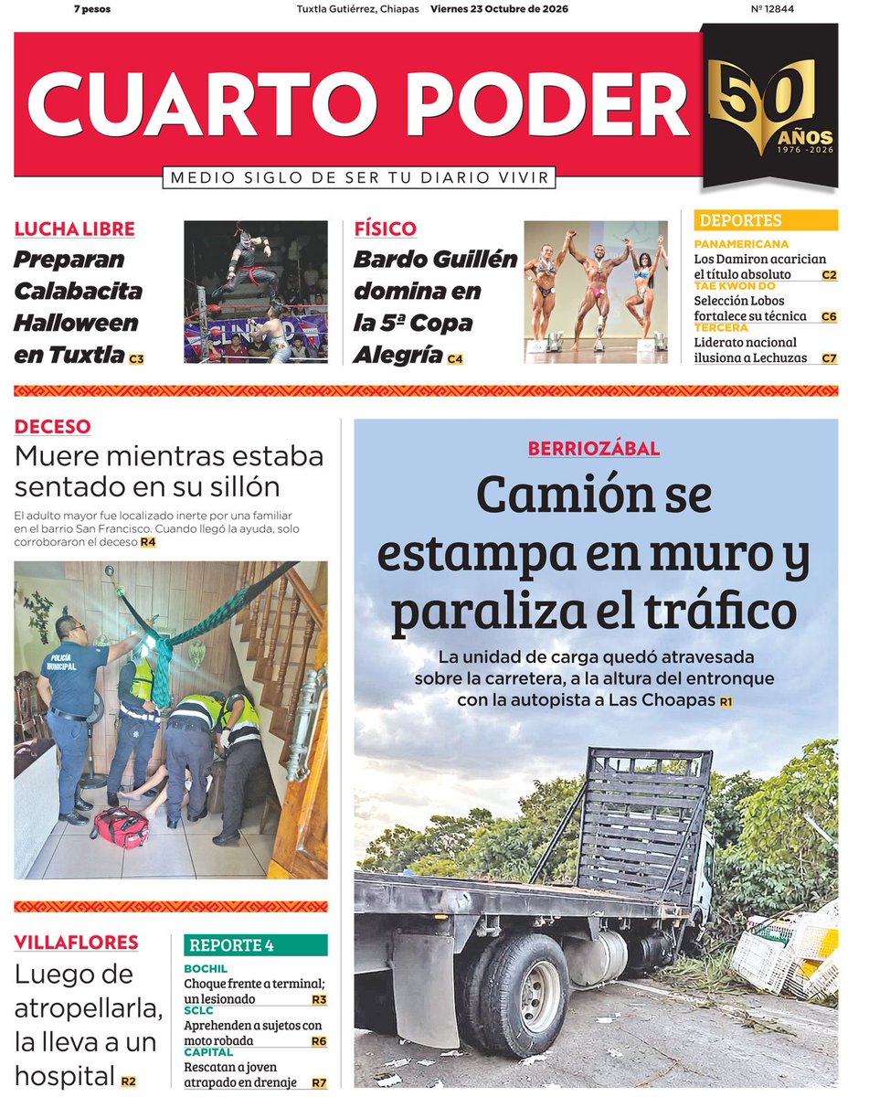 CuartoPoderMX's tweet photo. ¡Excelente viernes!
Para iniciar el fin de semana les compartimos la portada de Cuarto Poder #TuDiarioVivir 📰
Toda la información en 👇
https://t.co/KhwY3BQRVP https://t.co/n57rwe4MAZ