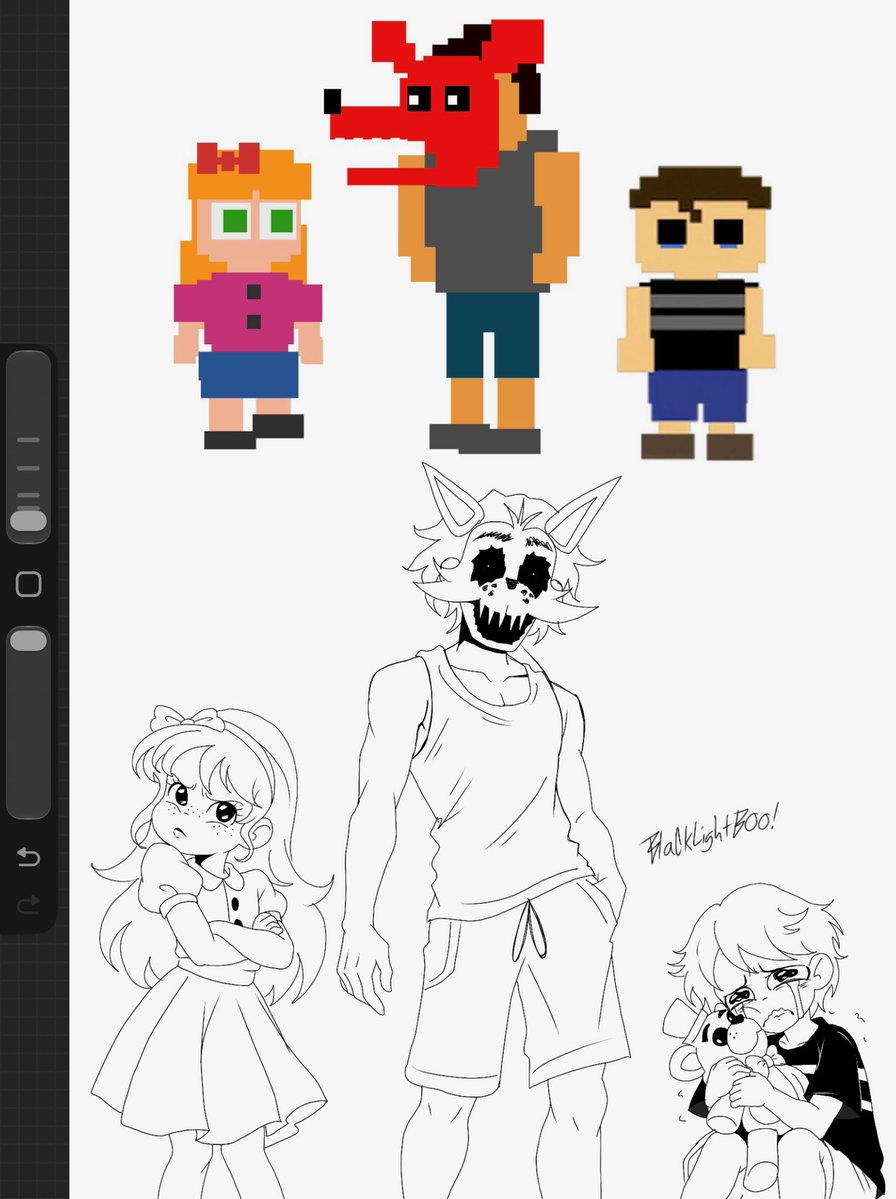 BooBlacklight's tweet photo. Oomf requested me to draw the Afton kids in my art style, feels nostalgic drawing them in the big 2026 #FNAF https://t.co/wjH9MVhGF5