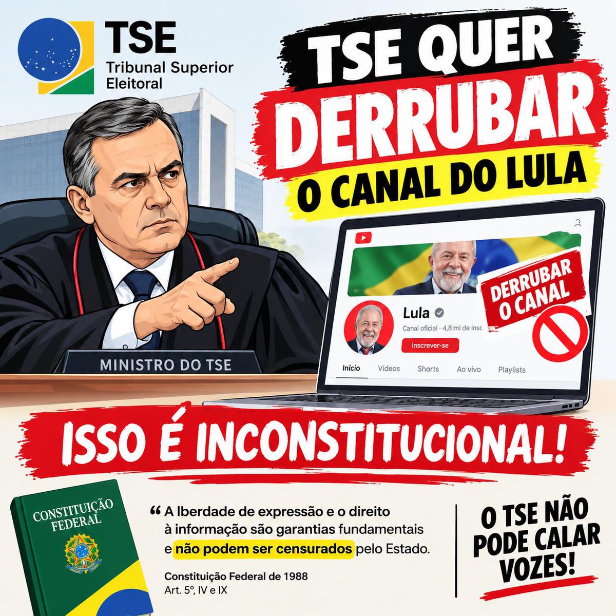 AishaJanne's tweet photo. Não Vão Nos Silenciar 
#CensuraNão 
#TSETiraAMaoDoExercitoDoLula https://t.co/7QrPouu1FH