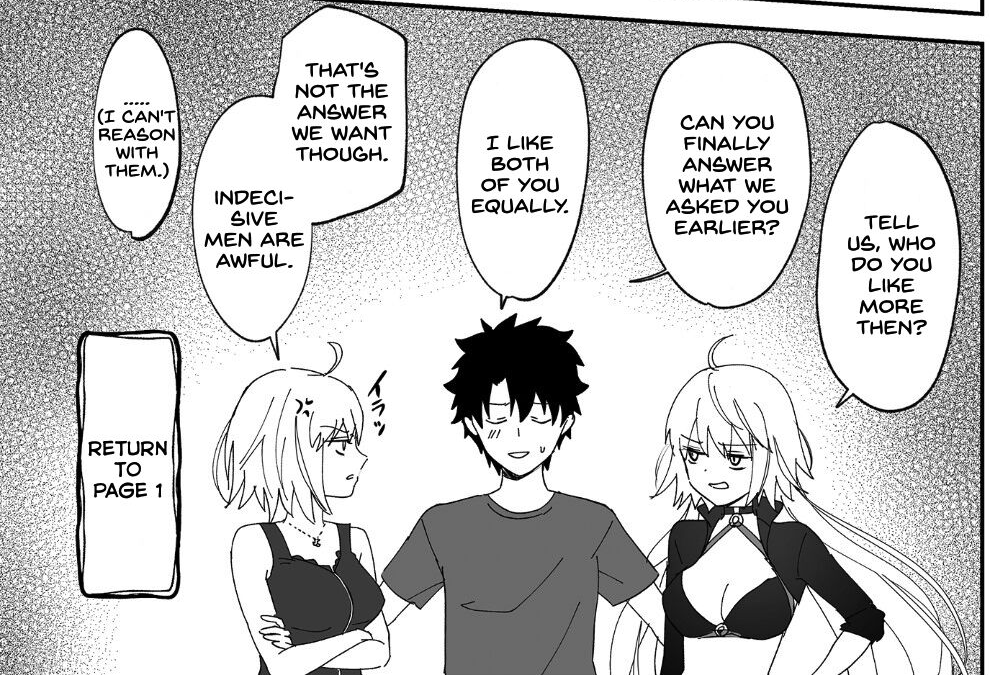 Kamumu18's tweet photo. Jalter for sure would be so competitive if another version of herself appeared and try to earn Ritsuka's affection XD

But knowing Dao, he would pick both~ https://t.co/OdWEseLYOB