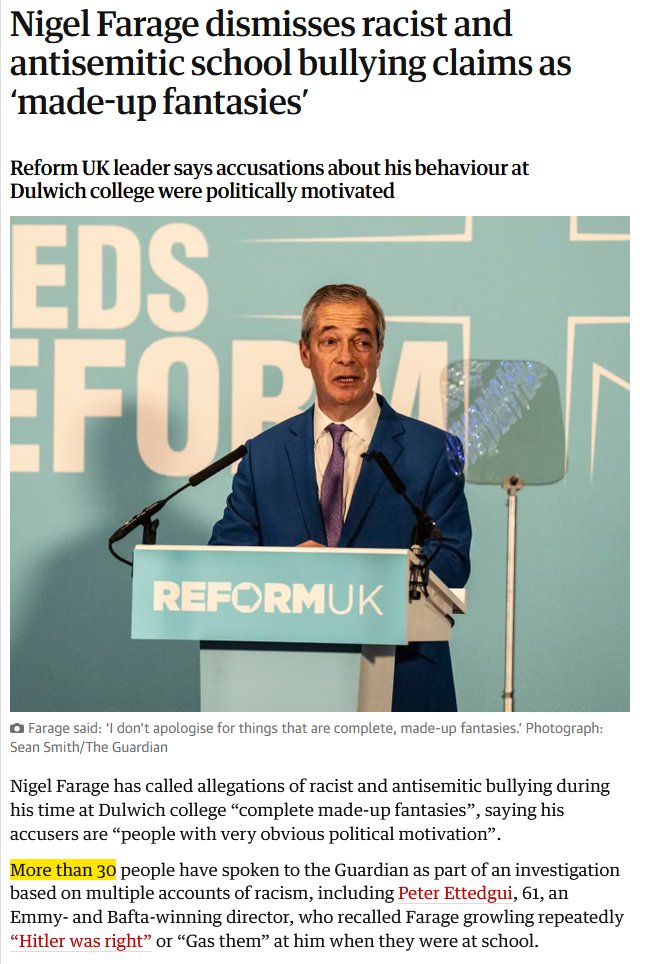 WordMercenary's tweet photo. 29 students is actually fewer than the number who spoke to the Guardian about Nigel Farage's anti-semitism specifically. https://t.co/HlEUCdWdk2
