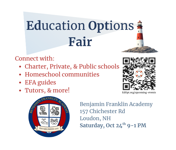 EdOptNH's tweet photo. Loudon parents, looking for a school change? Come out today and connect with a better education for your child https://t.co/3pGZRUwgic