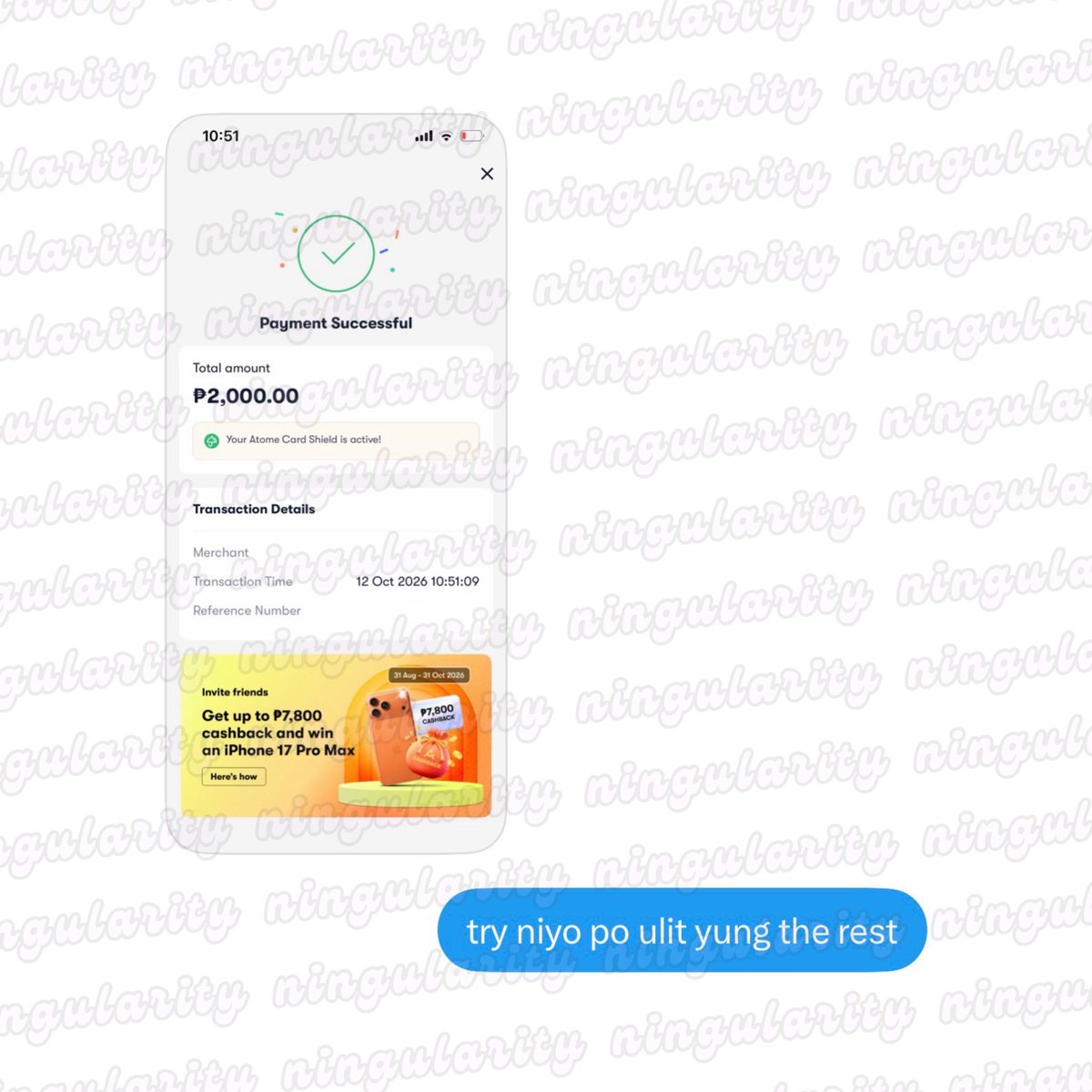 ningularity's tweet photo. 💌 atome to gcash trade  
— ₱2,000 | 5% fee

#ningularitrades ୨୧ *·˚ https://t.co/j1XuKoz7x1