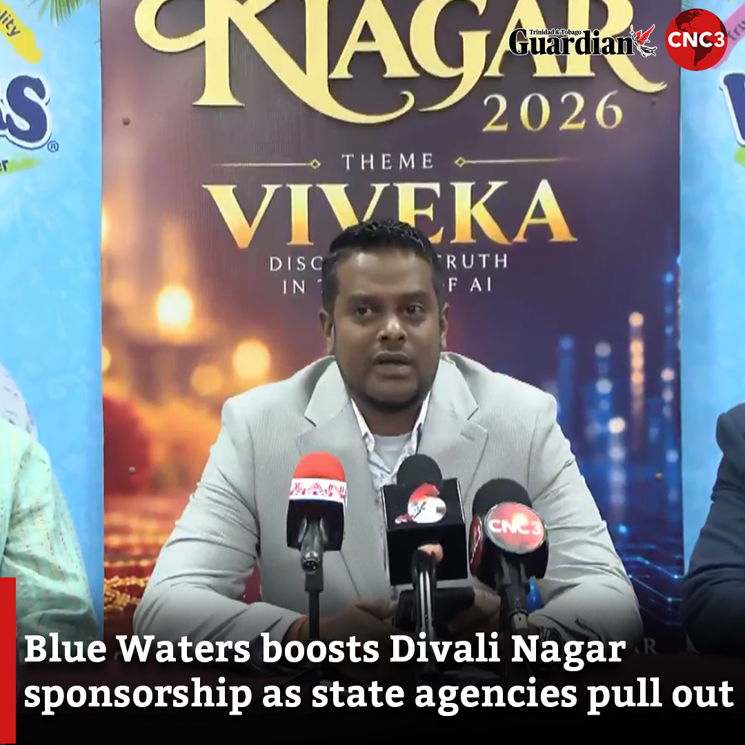 CNC3TV's tweet photo. As several state agencies—including the National Lotteries Control Board (NLCB), Telecommunications Services of Trinidad and Tobago (TSTT), First Citizens Bank (FCB) and National Flour Mills (NFM)—withdraw their sponsorship of Divali Nagar, Blue Waters has increased its financial commitment to the annual cultural festival, becoming an official Diamond sponsor for its 40th anniversary.

For more…
https://t.co/KfBZH7Yqw7
