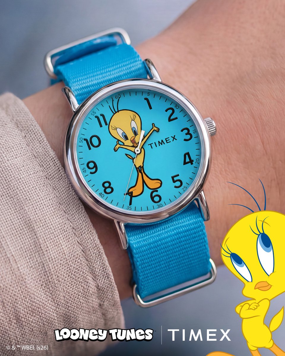 timex's tweet photo. Keeping time with the Looney Tunes crew.🌀​

Marvin the Martian takes aim on the Easy Reader, Tweety lends a hand on the Weekender, and Wile E. Coyote crashes the Expedition Scout. Each brings a little personality, mischief, and Looney Tunes charm to the wrist.​

Shop the collection: https://t.co/cefGyVGYMB

#Timex #LooneyTunes @LooneyTunes