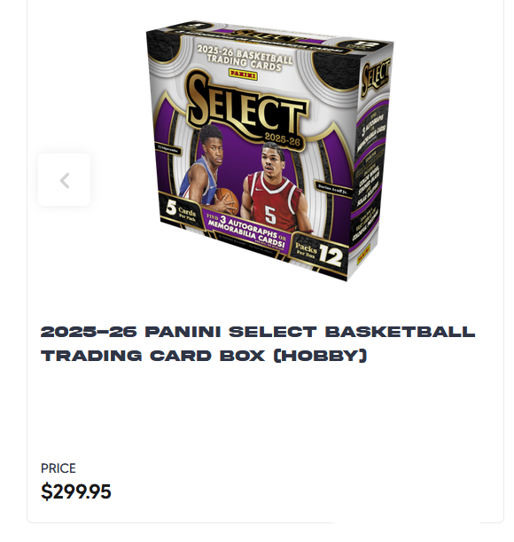 CardPurchaser's tweet photo. Select Basketball releases today on the Panini website https://t.co/BqHBb6bYKz