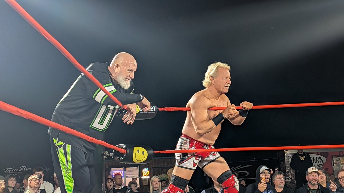 DominicDeAngelo's tweet photo. "First time in 11 years!" @BrianRDJames made his return to the ring in a six-man tag with @RealJeffJarrett &amp; @TheLethalJay vs. @QTMarshall, @bradybooker_ &amp; @elijah_drago at #PigFest 2 (presented by @DUDEWipes)
#OUDK 🎤🐾❎

@MyWorldPod https://t.co/NdtzW8qvHr