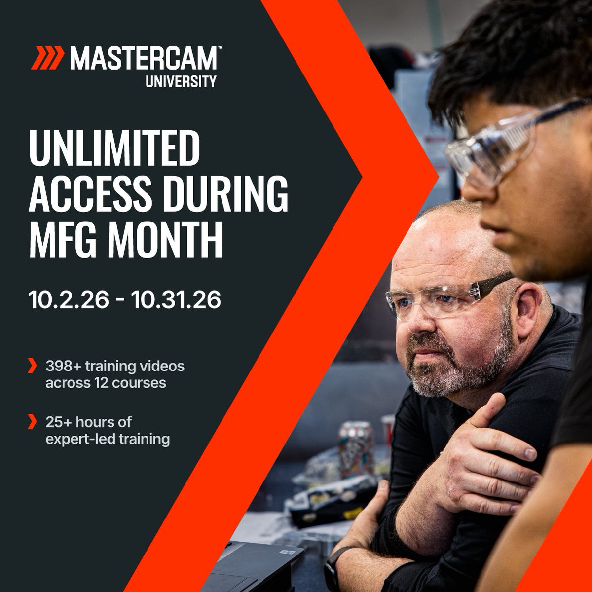 Mastercam's tweet photo. One week left.

Get free access to select #MastercamUniversity courses and sharpen your skills.

✅ Create an account
✅ Verify your email
✅ Start learning

🔗 https://t.co/gYvySrz2sw https://t.co/w4DwEaviAj