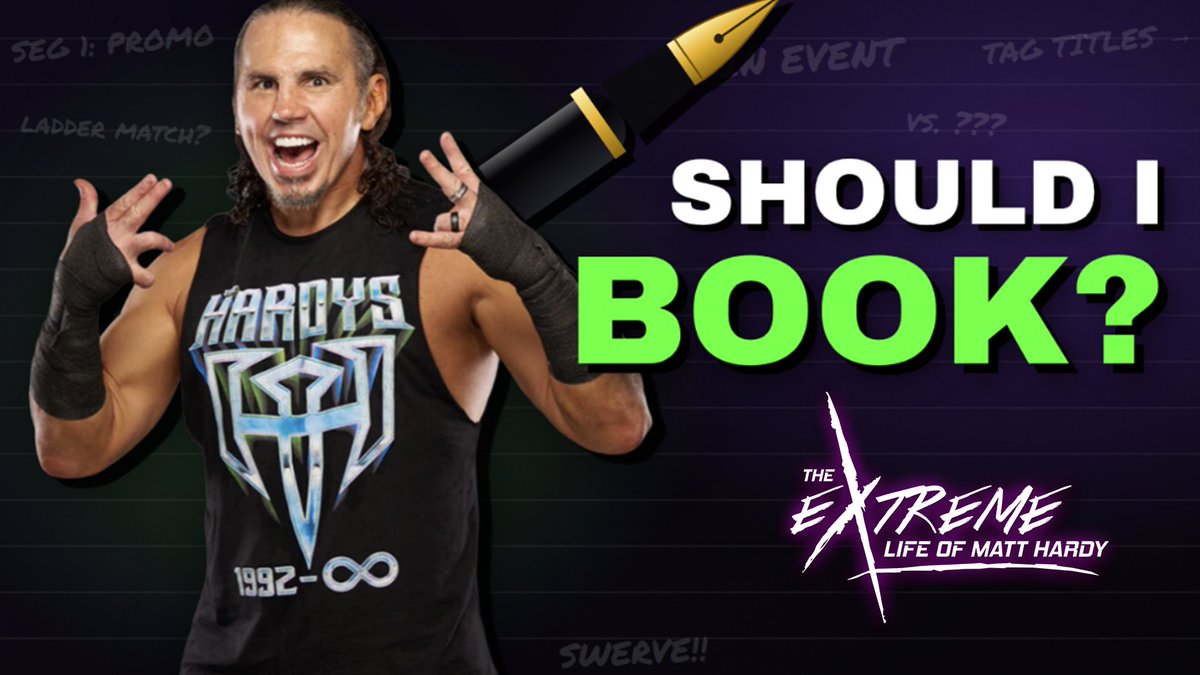 matthardypod's tweet photo. Should @MATTHARDYBRAND join creative? 

Shortly after booking an episode of Thursday Night iMPACT, Matt opens up about his future in wrestling creative and what he would do with the pen 👀

📺: https://t.co/qV1FX9m7dj

🎧: https://t.co/Wcpy5tALV3 https://t.co/bB4NNLV21Z