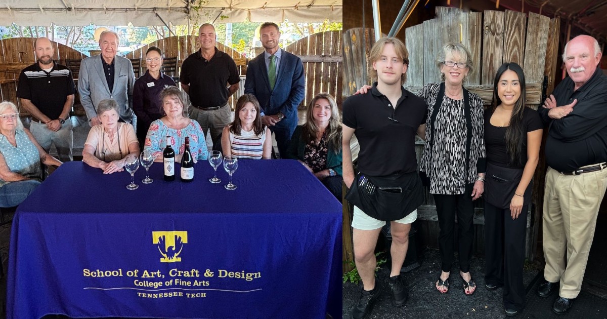 tennesseetech's tweet photo. The School of Art, Craft and Design at Tennessee Tech University will present the 29th annual Bacchanal on Sunday, Oct. 26, from 1 to 5 p.m. at Spankies Restaurant in Cookeville.

Read more: https://t.co/66JPS8vdVE https://t.co/m57WjlkAYq