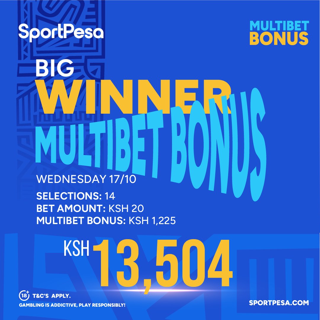 SportPesa_com's tweet photo. 14 out of 14๐ฏ
KES 13,504 won on a 14-leg Multi-Bet, including a KES 1,225 Multi-Bet Bonus๐
Build yours๐ https://t.co/IyvMQW8E8x
Register: https://t.co/165FtrV7q5
#SportPesa #MakeItCount https://t.co/4vnNMxph4Q