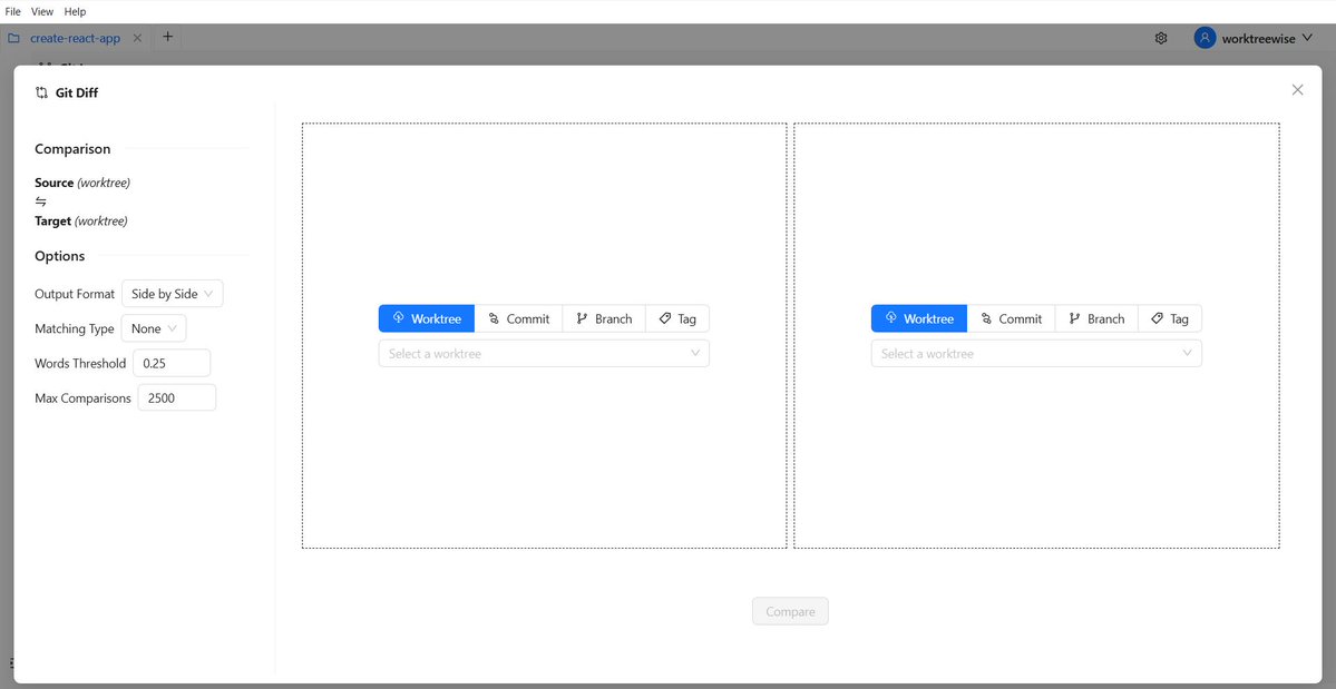 WorktreeWise_'s tweet photo. Review side-by-side branch differences with syntax highlighting before merging into main. WorktreeWise gives you crystal clear visual diffs.
https://t.co/bbQhHhOcPy
#CodeReview #Git #WebDev https://t.co/o0uV9KFkEM