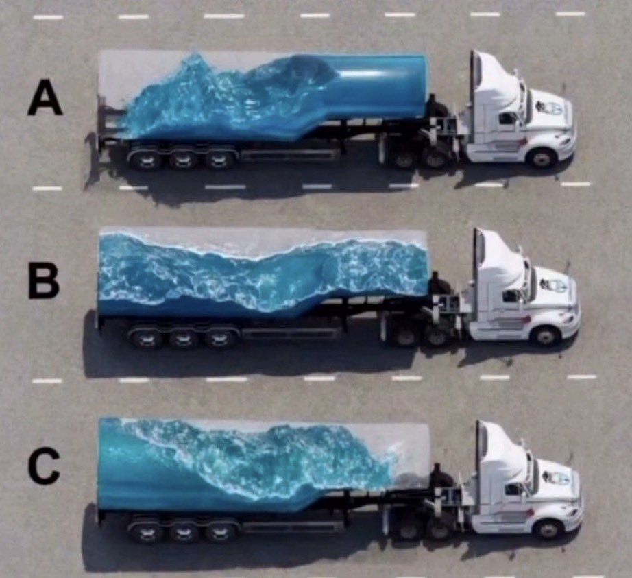 Braintest88's tweet photo. For drivers only: Which truck is moving forward? 👀 https://t.co/UxlfnvMU3N