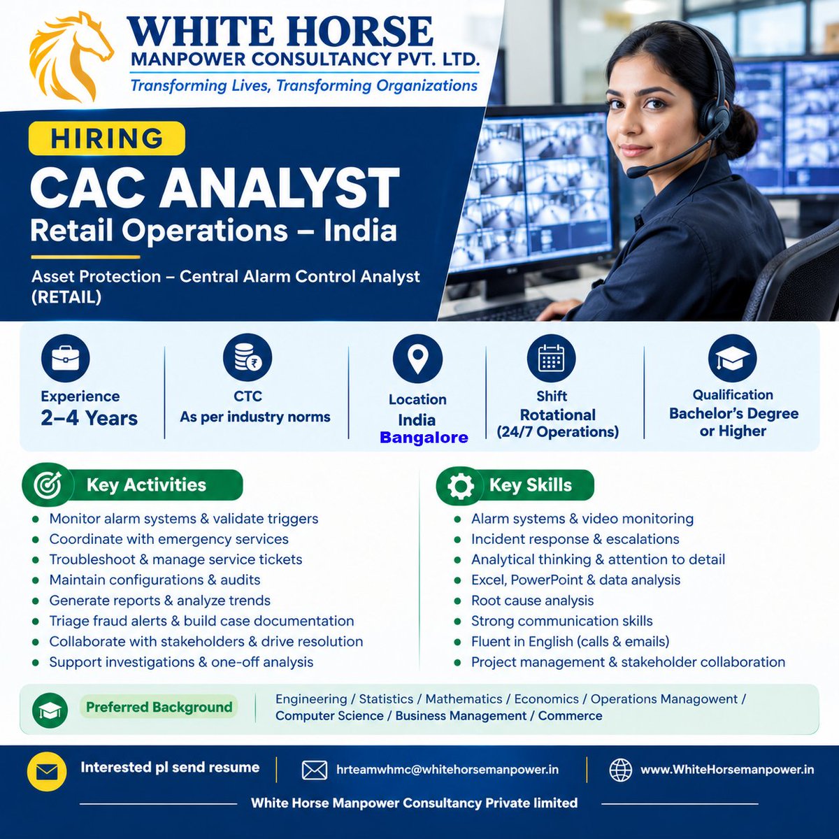 whitehorsemanpo's tweet photo. Interested pl send resume
hrteamwhmc@whitehorsemanpower.in

 https://t.co/q6BosK9v88

#Hiring #CACAnalyst #RetailJobs #RetailOperations #AssetProtection #AlarmMonitoring #SecurityOperations #LossPrevention #FraudPrevention #RootCauseAnalysis #DataAnalysis #WhiteHorseManpower https://t.co/eaOZ4sdSEN