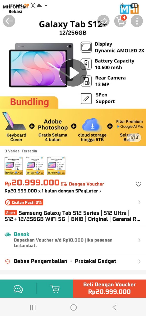bayimuttz's tweet photo. @ShopeeID Aku beli #GalaxyTabS12 Plus dengan e-Voucher Samsung Reservation+ dapat diskon hingga 1.5JT 💙 #JustLightThat #TheNewGalaxyTabS12xShopee
,,, https://t.co/NyOwif37We