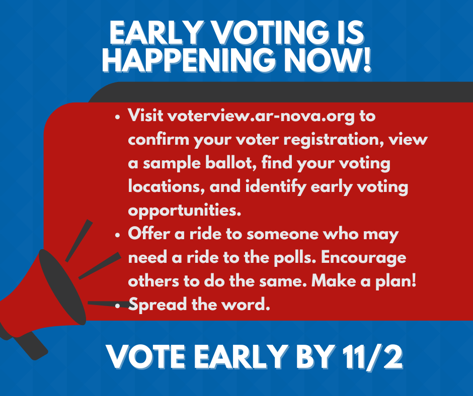 AACF's tweet photo. Early voting continues this week. Take these steps: 
1. Visit https://t.co/sndXfnRyV3 to confirm your voter registration, find your voting locations, &amp; identify early voting opportunities. 
2. Offer a ride to someone to the polls. 
3. Spread the word! #vote #earlyvoting https://t.co/FVwsmu9a64