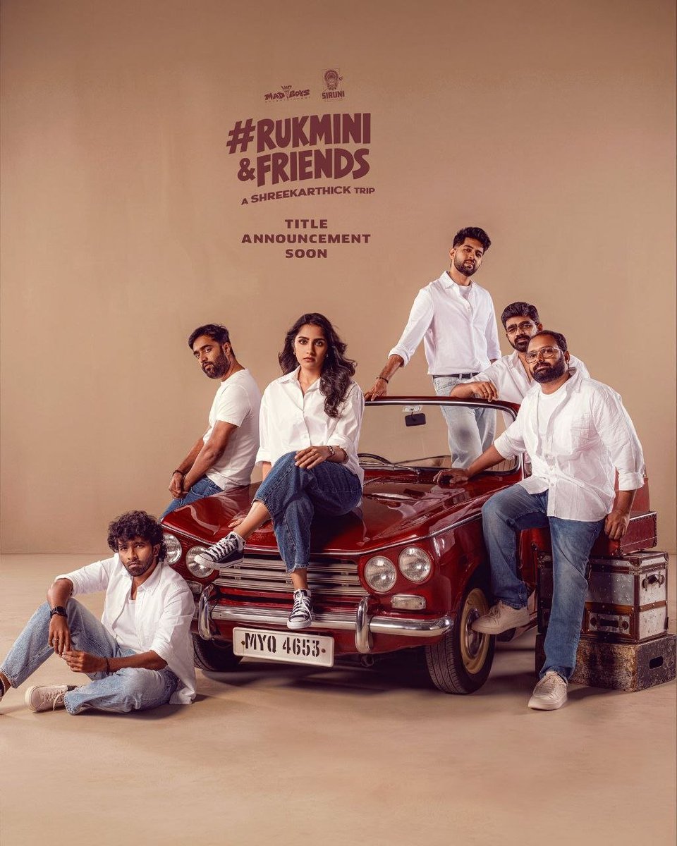 PRITHWIRAJ_R0Y's tweet photo. Hop in, we found our #THARA! 🚙❤️
The Crazy GANG Is Officially Complete With #RukminiVasanth Joining The Ride 🤩
A #ShreeKarthick Trip Title 'R'eveal Soon🔥 https://t.co/Hsr200jnrY