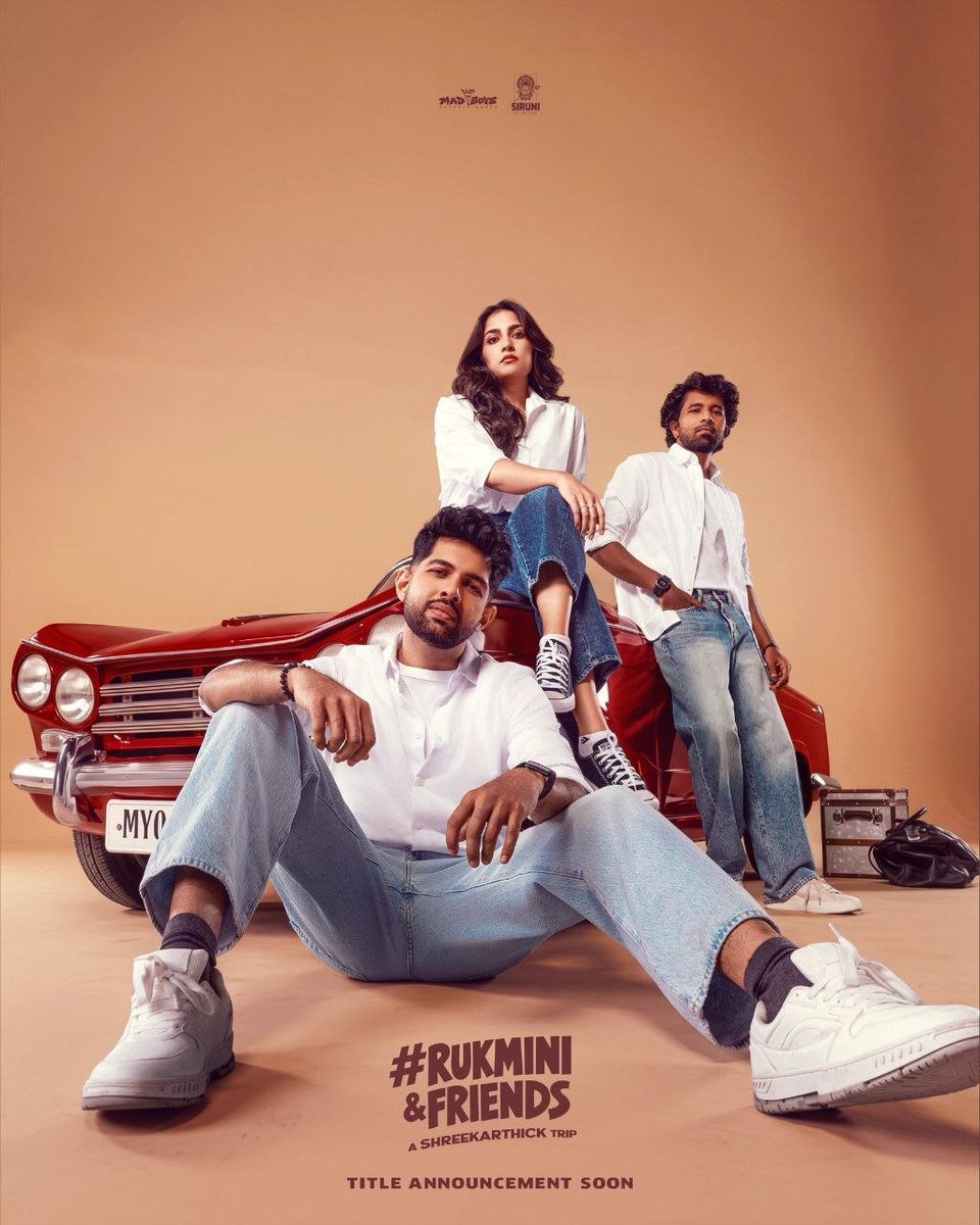 PRITHWIRAJ_R0Y's tweet photo. Hop in, we found our #THARA! 🚙❤️
The Crazy GANG Is Officially Complete With #RukminiVasanth Joining The Ride 🤩
A #ShreeKarthick Trip Title 'R'eveal Soon🔥 https://t.co/Hsr200jnrY