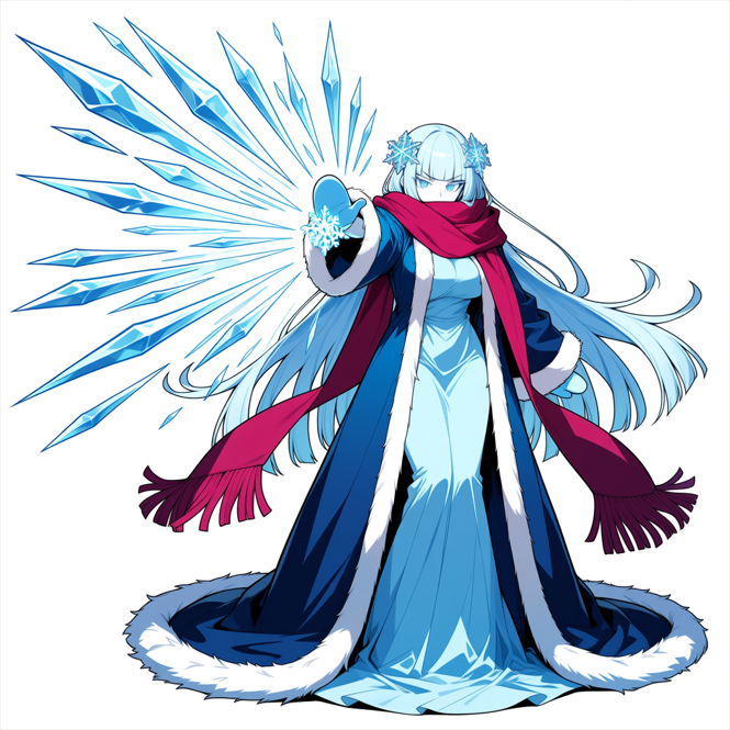 nurebaya's tweet photo. 雪女の魔法攻撃。中ボスくらい。
#ゲーム制作
#RPGツクール
#AIイラスト https://t.co/vAhKvCkHii