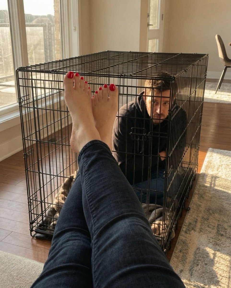 Herrinselly's tweet photo. Sein Traum wurde wahr. Welcher Hund möchte auch eingesperrt werden!🐈

Wer fleissig abdrückt, darf sowas erleben!! 🫰💸💦 https://t.co/iED5WkkJLt