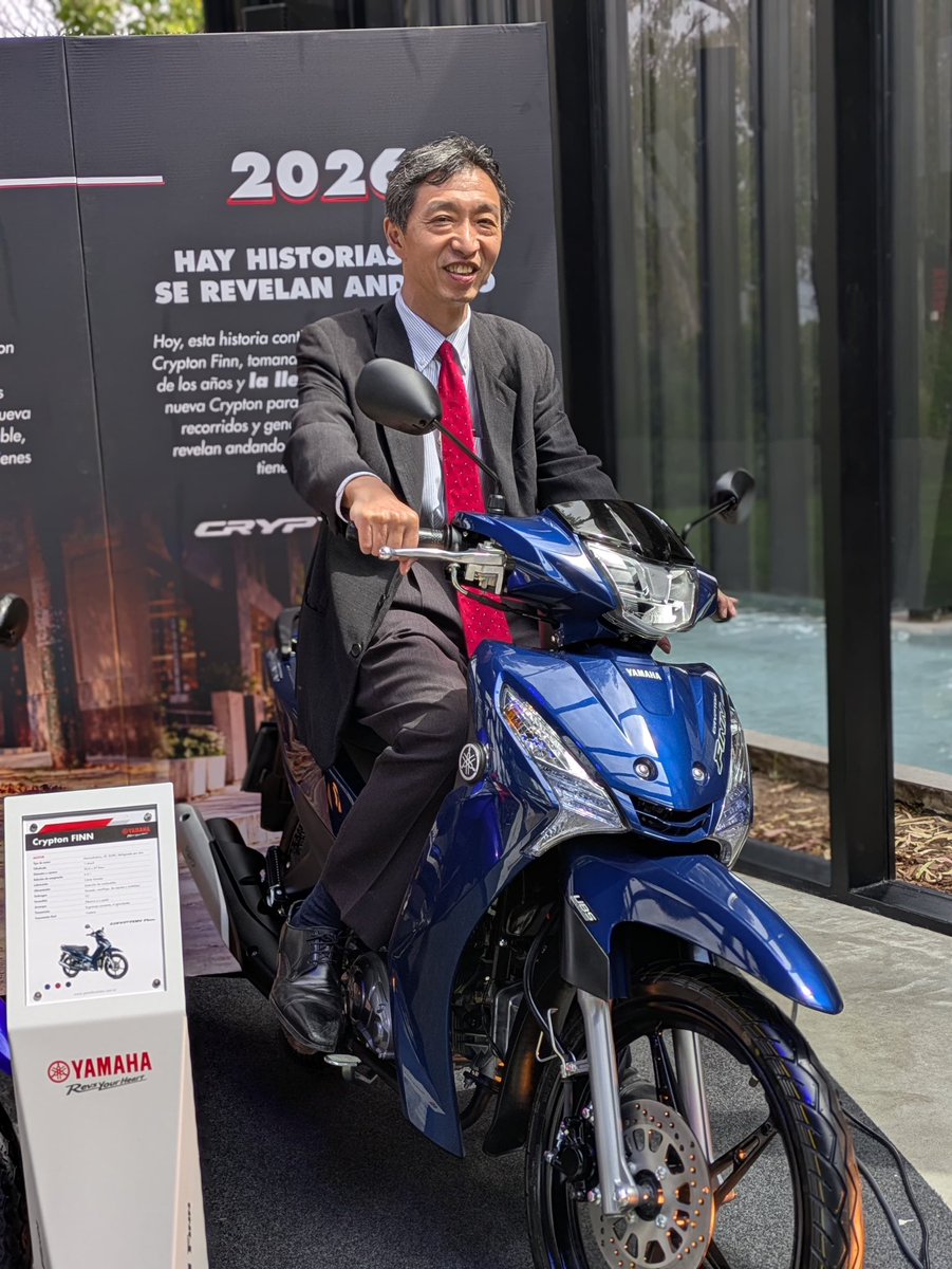 embajadorjpnarg's tweet photo. 🏍️🇯🇵 Ayer estuve en la presentación de la nueva CRYPTON FINN de YAMAHA Motor Argentina, una moto de 115 cc producida en su planta de General Rodríguez 👏👏 https://t.co/rcC1FnoOzp