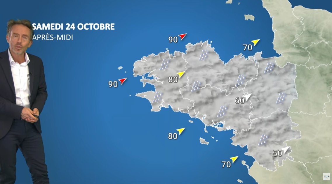 MeteoBretagne's tweet photo. #Bretagne #prévisions #météo #bulletin
🌧️Un temps perturbé ce samedi 24 octobre sur la Bretagne. 💨Plus d'agitation sur le littoral. 
Le bulletin complet avec la tendance est disponible ici en vidéo📺⤵️
https://t.co/WFQ4OQwJzM https://t.co/8o8YhKHwQH