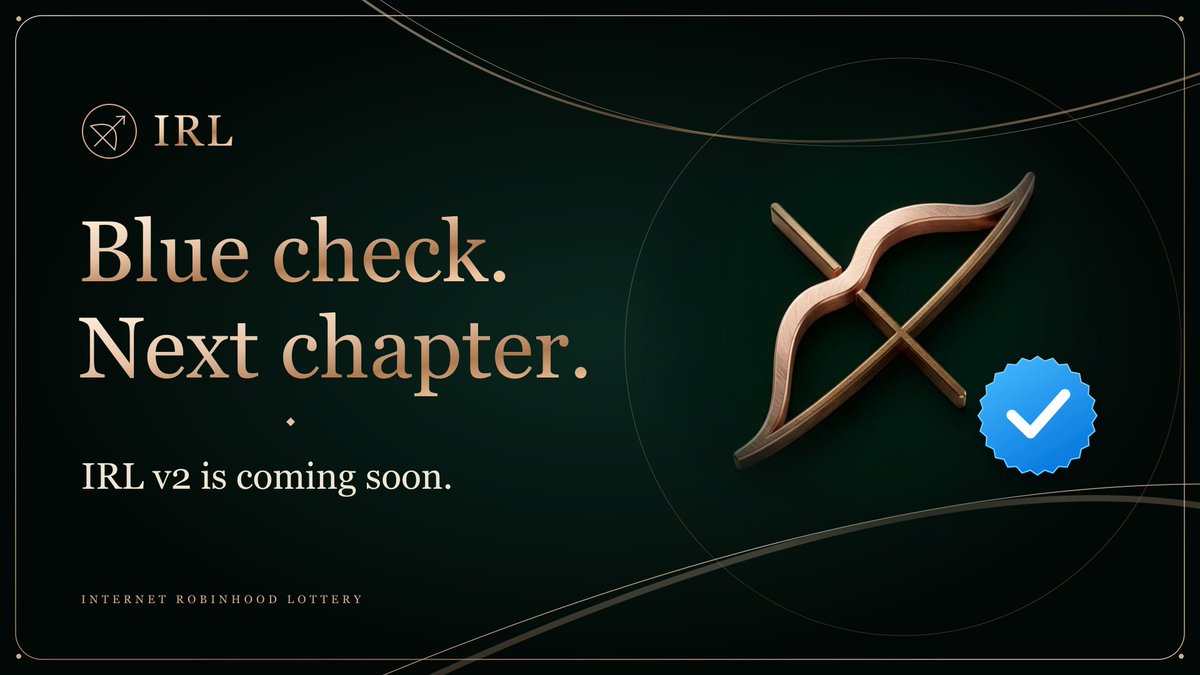 IRL_Protocol's tweet photo. Blue check secured ✅

We've been building behind the scenes. We'll be back soon with IRL v2.

The next chapter is coming. Stay close. 🏹 https://t.co/aqWbsmCbP4