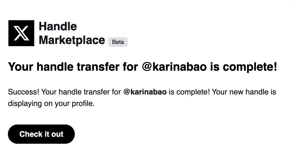 karinabao's tweet photo. Highly recommend engaging in the @X handle marketplace: 

- it's free 
- submit a request at at https://t.co/ox6VU1TJKr
- it takes 7-10 days to process
- they will handle the transfer 
- you can request a premium handle every 6 months 
- you can also request rare handles and they will do limited drops