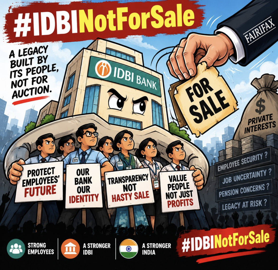 Gautamgappupugo's tweet photo. #IDBIBankIsNotForSale #fairfaxgoback https://t.co/5mWwDRiL77