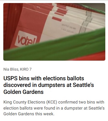 PotusPostulate's tweet photo. @weheartseattle @DESCSeattle We wouldn't pay for this if we had a choice.  Even when a reasonable candidate is on the ballot, democrats cheat and steal the elections in Washington State. https://t.co/eBmgRkw4jP