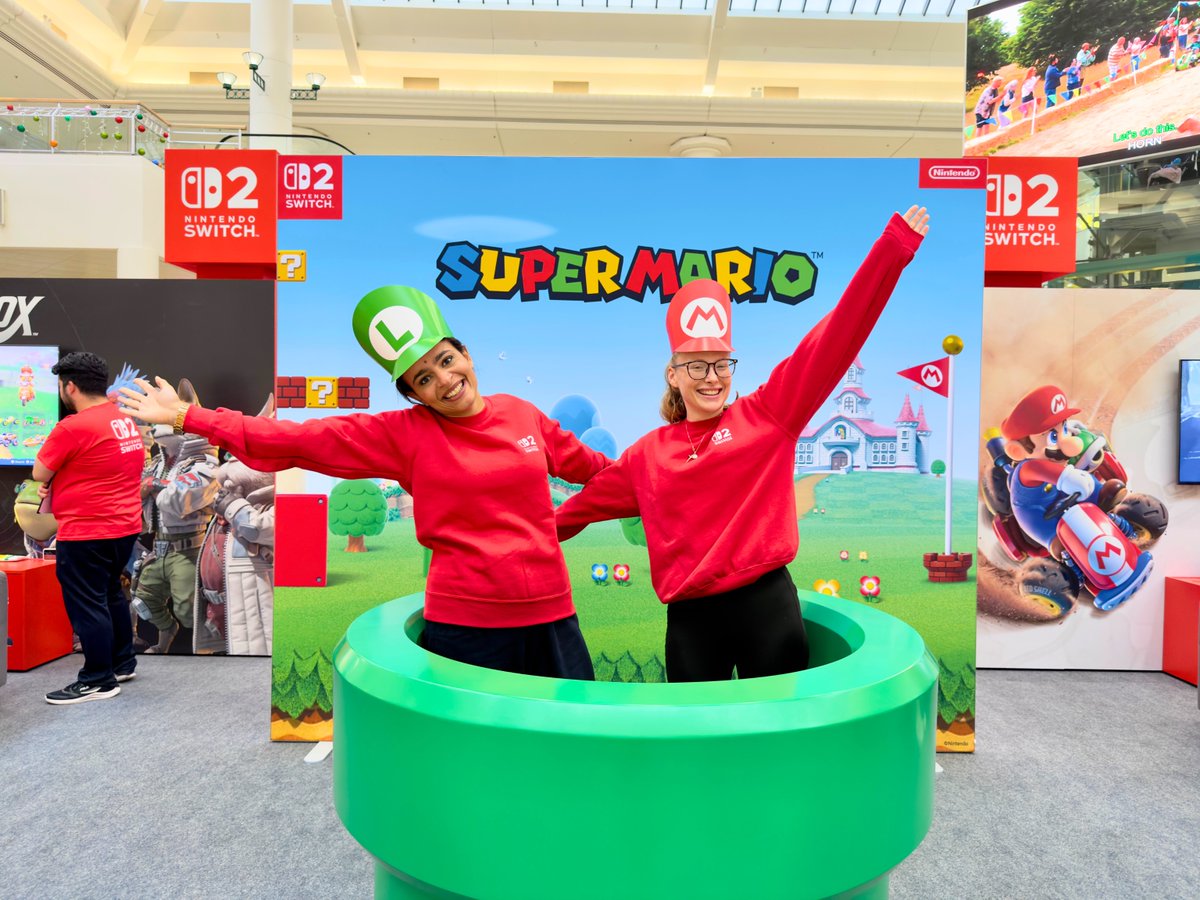 _Metrocentre's tweet photo. Join the Nintendo Switch 2 experience at Metrocentre this weekend 🙌💯

Head to Exhibition Square this weekend and get hands on with a range of games, from Mario Kart World to Donkey Kong Bananza, plus meet Mario &amp; Luigi! 🍄🏎️

The activity is here until Sunday 25th October https://t.co/6rr2wMTuZQ