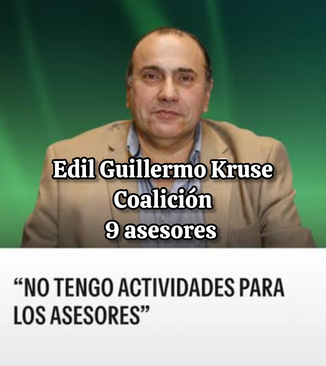 ElOlgaZan's tweet photo. ASESORES POR EDIL 
De mayor a menor cantidad:

(1/4)

Guillermo Kruse (Coalición) 9
Gabriel Cunha (PN) 8
Juan Ignacio Abdala (PN) 8
Rafael Seijas (PN) 8
Pedro Pastorin (FA) 8
Estefanía Schiavone (FA) 8
Diego Rodríguez (PN) 7
Fernanda Araujo (PN) 7
Joaquín Campos (PN) 7 https://t.co/EsSLNitagA