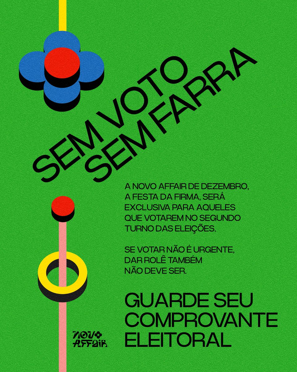 uaiGabriel's tweet photo. a novo affair se posiciona pelo voto. a edição de dezembro será exclusiva para aqueles que comparecerem ao segundo turno das eleições. TODO VOTO importa. https://t.co/yadIjZvqj6