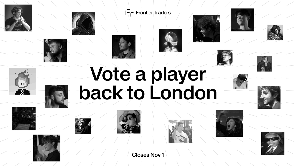 joinfrontier's tweet photo. 21 traders didn't make it to London.

You get to bring one back. Who's it going to be?

Players from Belgrade, Seoul and Singapore. Vote one back to London.

https://t.co/PnDdMoTaVr https://t.co/Z6PttgNSFS