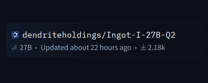 ingot_wthrboss's tweet photo. Over 2k downloads in a day. 🤯

Our first 2-bit model: Qwen3.8-27B in 7.2 GB, 7.3% closer to BF16 Qwen than Bonsai 2.

We will keep producing the best quantizations of open models. This is just the beginning. 

https://t.co/HG8NAv6IU0