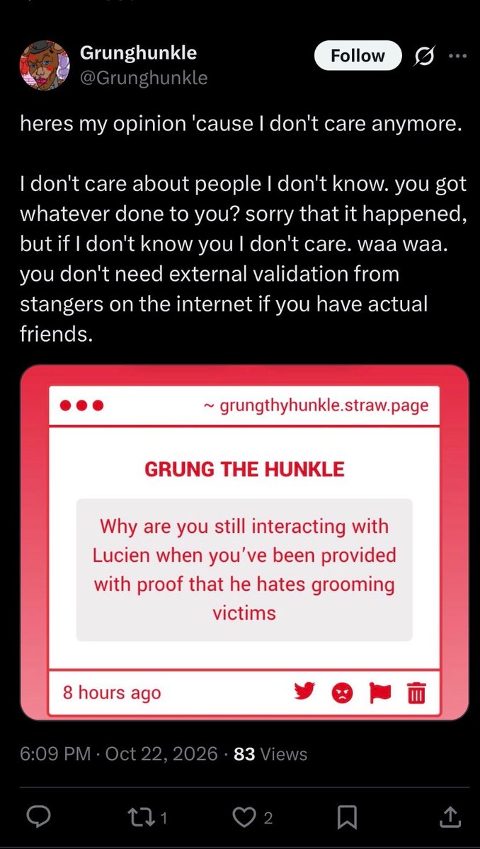 burneranon23's tweet photo. along with a mutual of his defending his actions saying he does not care and that “you don’t need external validation” https://t.co/6GEocNqfvk