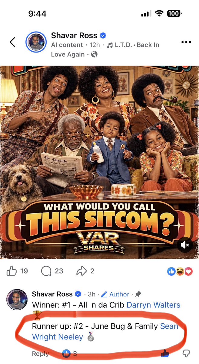 Seanarchy's tweet photo. Shavar Ross (Dudley from Different Strokes) tasked followers with naming this fantasy sitcom &amp; I placed second. 😄 #fun @shavar https://t.co/3ONo1KzjSN