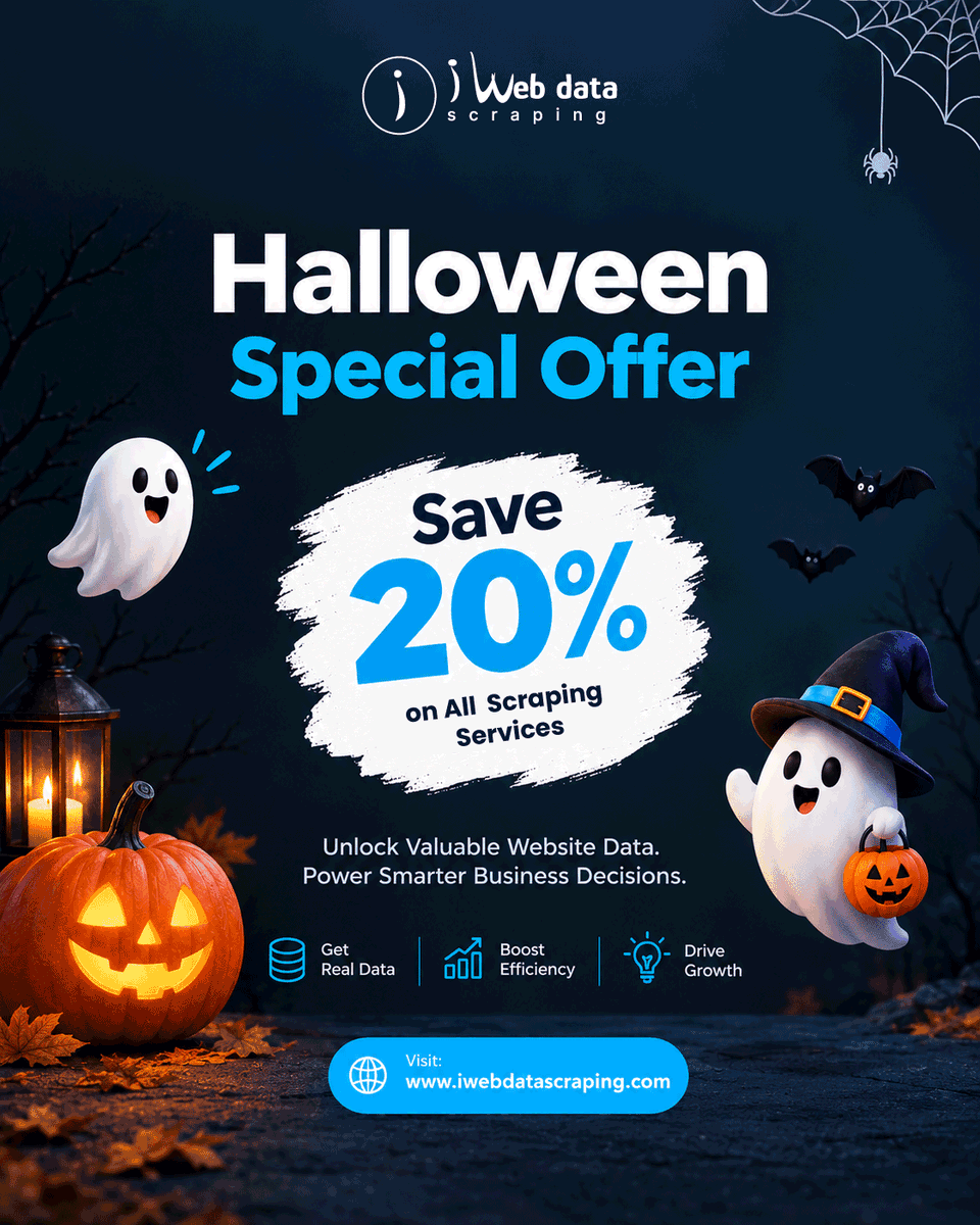 iwebdatascrape's tweet photo. 🎃 This Halloween, get 20% OFF on ALL Scraping Services! 👻

Unlock website data for:
📊 Market research
💰 Competitor pricing
⚙️ Better efficiency
📈 Smarter business decisions
🕸️ Limited-time offer!
🔗 https://t.co/H7SAZL9O9L

#HalloweenOffer #WebScraping #iWebDataScraping https://t.co/SKZqINihSn