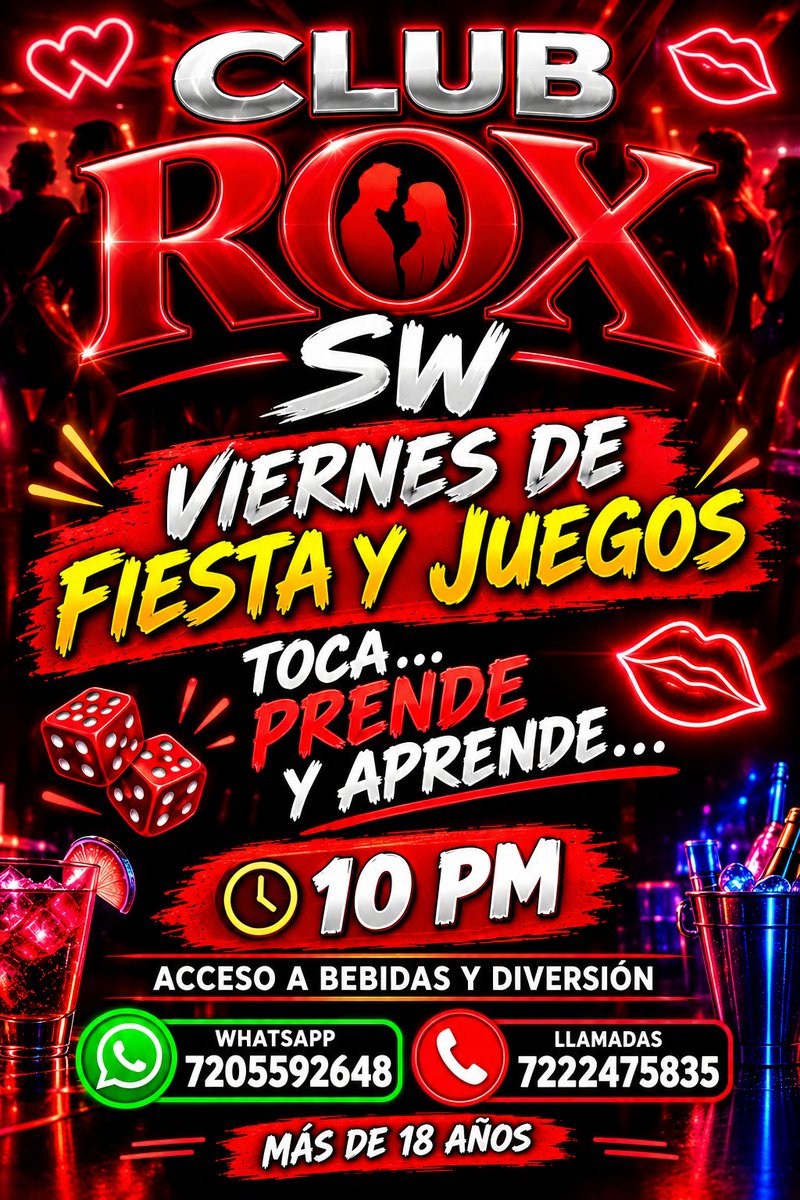 HadasSW's tweet photo. CLUB DE ROX SWINGER EN TOLUCA...VEN A SWINGER EN UN LUGAR SEGURO...PAREJAS CHICOS Y CHICAS SOLAS 7222475835 https://t.co/n4XSSZWOBy